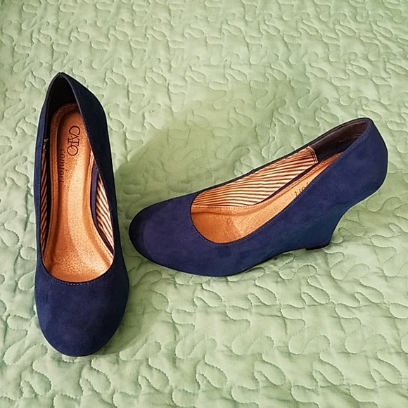 Cato Shoes - Cato Blue Suede Shoes